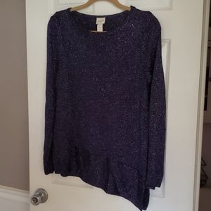 Chico's purple glitter sweater
